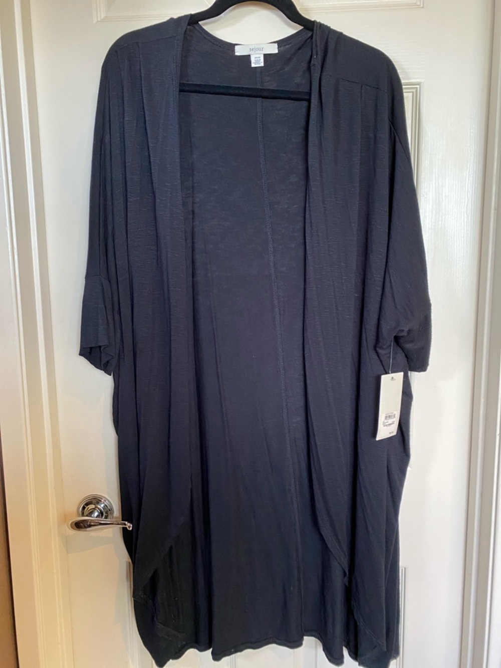 Sejour Black open Drapey Wrap